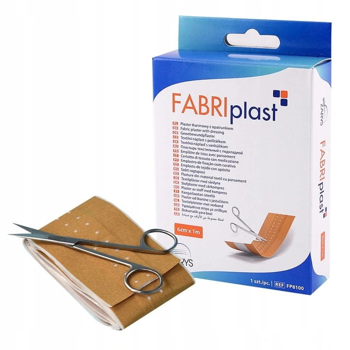 Plaster tkaninowy FABRIplast – z opatrunkiem, cielisty