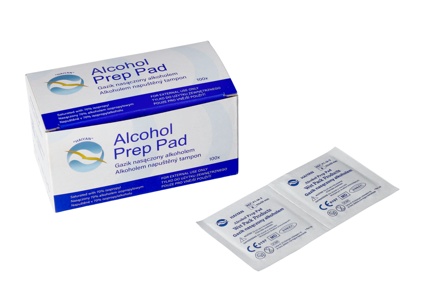 Gaziki Alcohol Prep Pad – nasączone alkoholem, 100 szt.