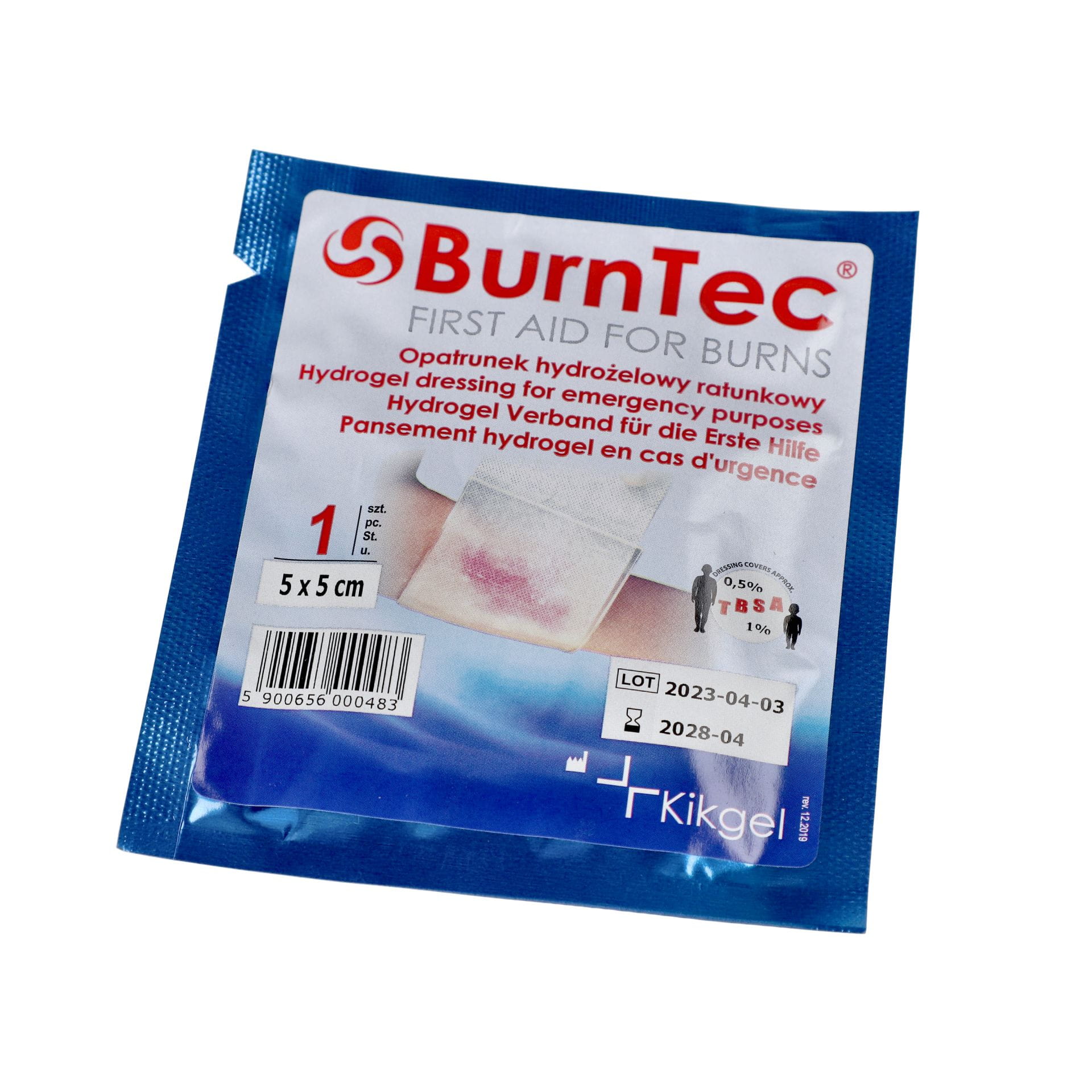 Opatrunek hydrożelowy ratunkowy BurnTec – sterylny